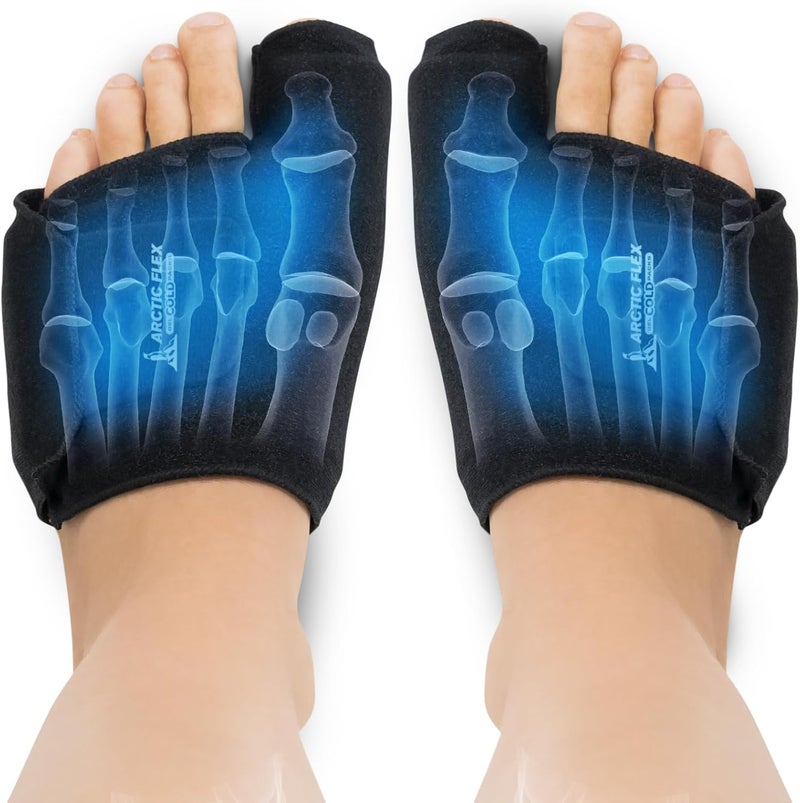 Arctic Flex Foot Ice Pack Pair Toe Wrap for Bunion Plantar Fasciitis Hallux Valgus Gout Swelling  Injuries  Cold  Heat Gel Therapy for Joint Pain Relief  Feet Recovery  Reusable Compression - Image 1
