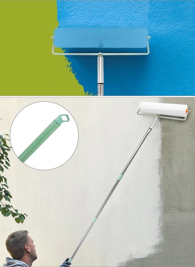 QWORK Spiked Screeding Compound Roller, 20" x 1" Latex Floor Self Leveling Screed Spiked Roller Remove Bubble Smooth Level Screed Surface with 30mm Nails/Teeth, with 5.2ft Telescopic Rod - Image 2