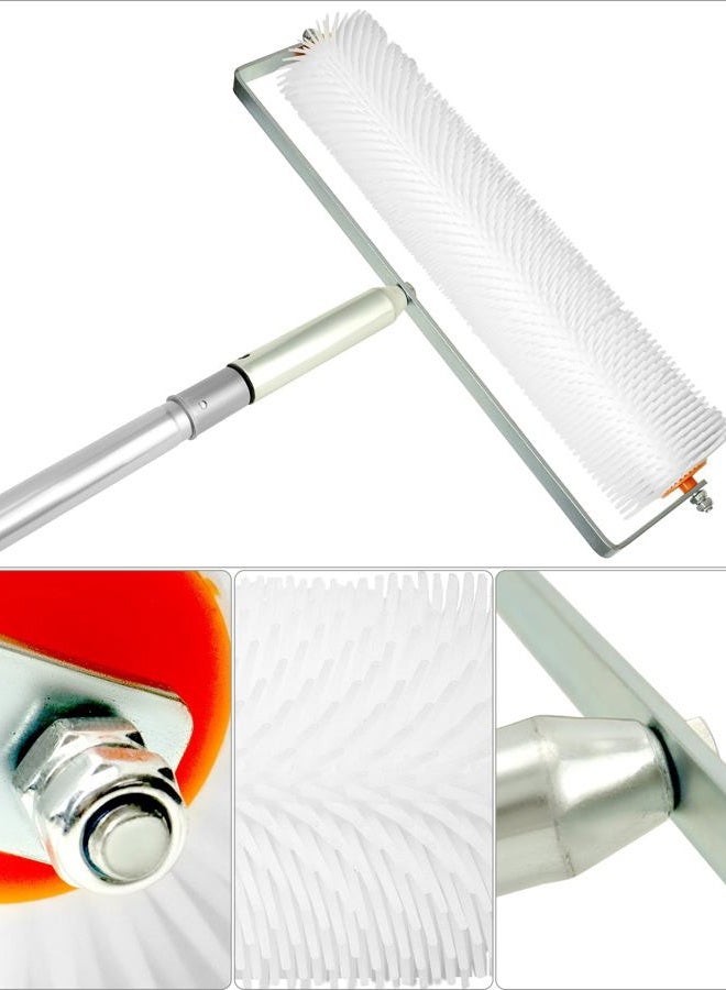 QWORK Spiked Screeding Compound Roller, 20" x 1" Latex Floor Self Leveling Screed Spiked Roller Remove Bubble Smooth Level Screed Surface with 30mm Nails/Teeth, with 5.2ft Telescopic Rod - Image 5