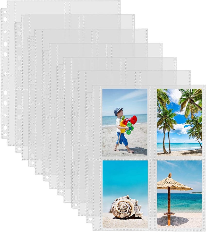 Sooez 30 Pack Heavy Duty Photo Sleeves for 3 Ring Binder (240 Pictures), 3.5x5 Plastic Album Refill Pages, Clear Archival Sleeves, Binder Pages - Image 1