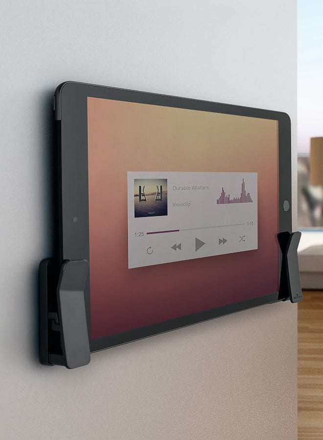ديورابل حامل تابلت جداري بمشبك مبتكر لتثبيت موفر للمساحة للتابلت والهواتف الذكية، يدعم حتى 1 كجم، سمك حتى 10 مم، مناسب عموديا وأفقيا، صنع في ألمانيا — ديوريبل - Image 5