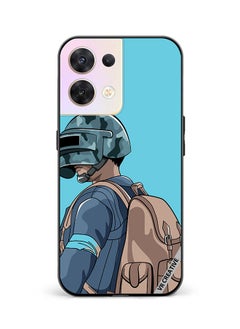 Protective Case Cover For Oppo Reno8 5G Helmet And In Military Uniform Design Multicolour