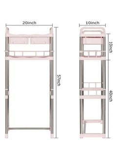 AGD Multifunctional Toilet Storage Shelf with 2 Drawers Pink  - Image 4