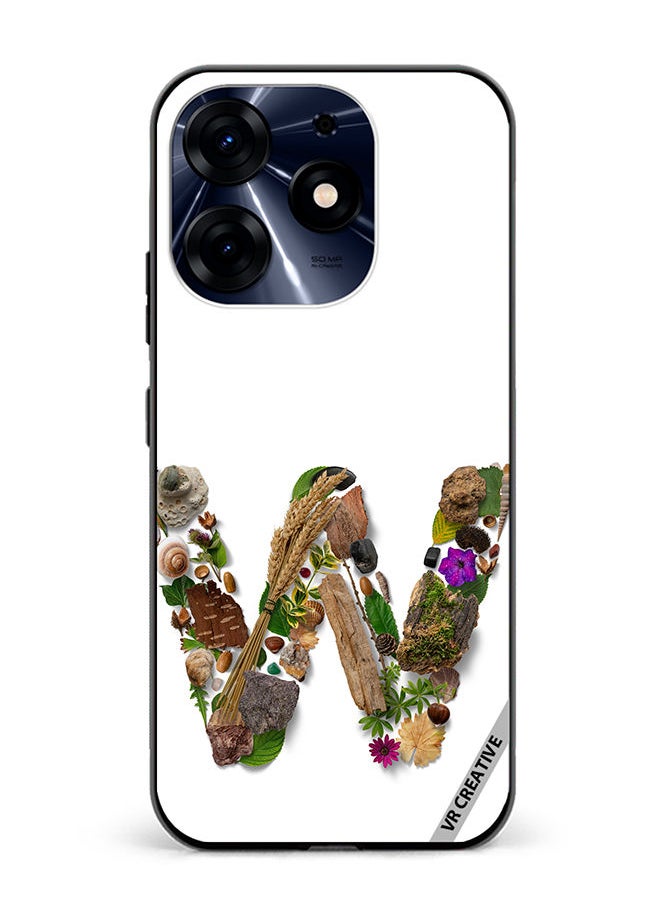 Protective Case Cover For Tecno Spark 10 Pro Alphabet W Design Multicolour