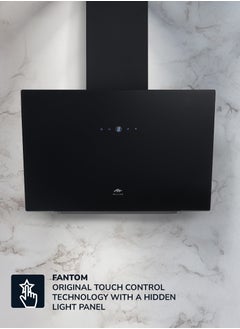 MILLEN 60cm Angled Range Hood Black Glass  - Image 3