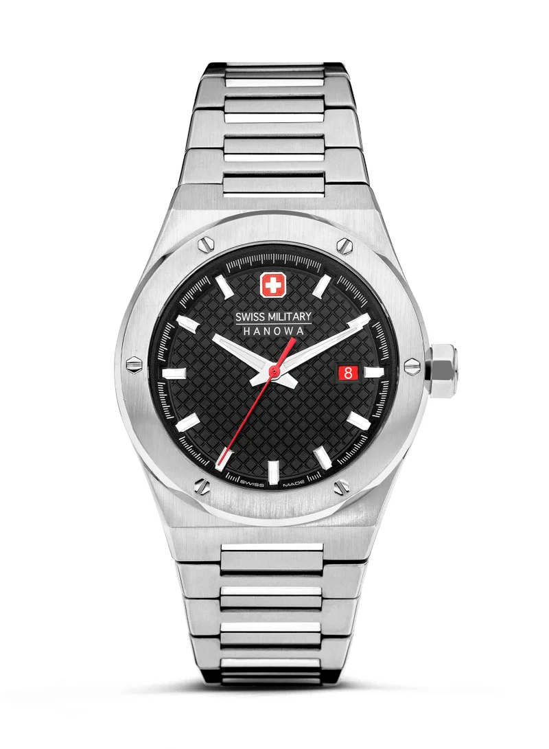 سويس ميليتري هانوا Men's Swiss Military Sidewinder Watch For Men With Silver Bracelet 43mm 10ATM - SMWGH2101604