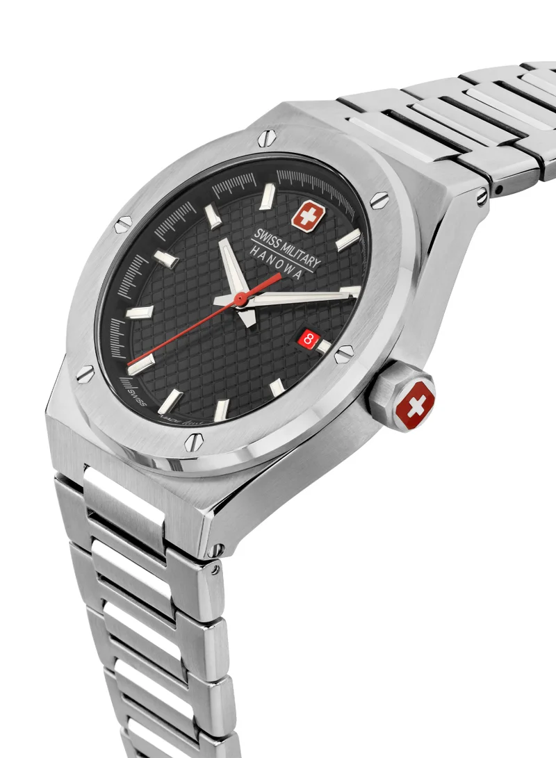 سويس ميليتري هانوا Men's Swiss Military Sidewinder Watch For Men With Silver Bracelet 43mm 10ATM - SMWGH2101604