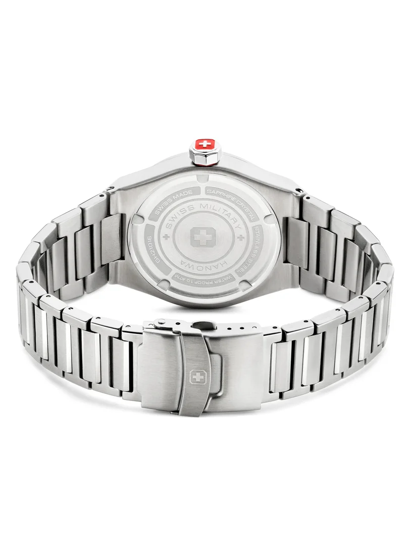 سويس ميليتري هانوا Men's Swiss Military Sidewinder Watch For Men With Silver Bracelet 43mm 10ATM - SMWGH2101604