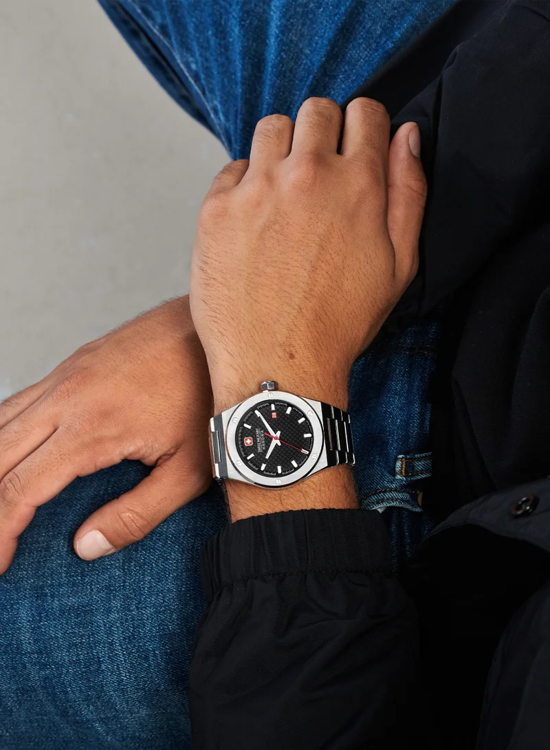 سويس ميليتري هانوا Men's Swiss Military Sidewinder Watch For Men With Silver Bracelet 43mm 10ATM - SMWGH2101604