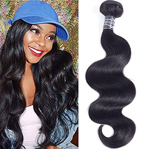 Amella Hair Brazilian Body Wave One Bundle 20inch 100% Unprocessed Brazilian Virgin Natural Black 8A Body Wave Human Hair Weft - Image 1