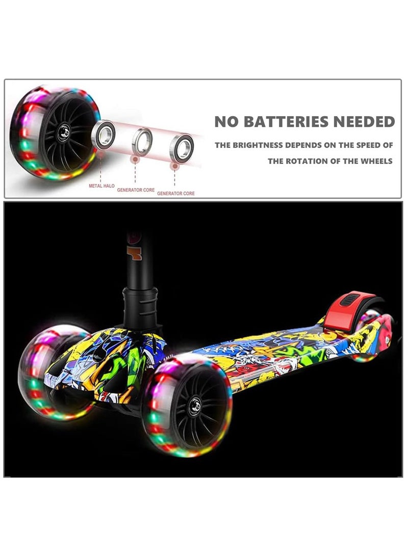 Kids scooter, 3 Wheel Scooter with Flash Wheels and Adjustable Height, Children Kick Scooter for 2-12 Year Kids (Colorful）  - Image 5