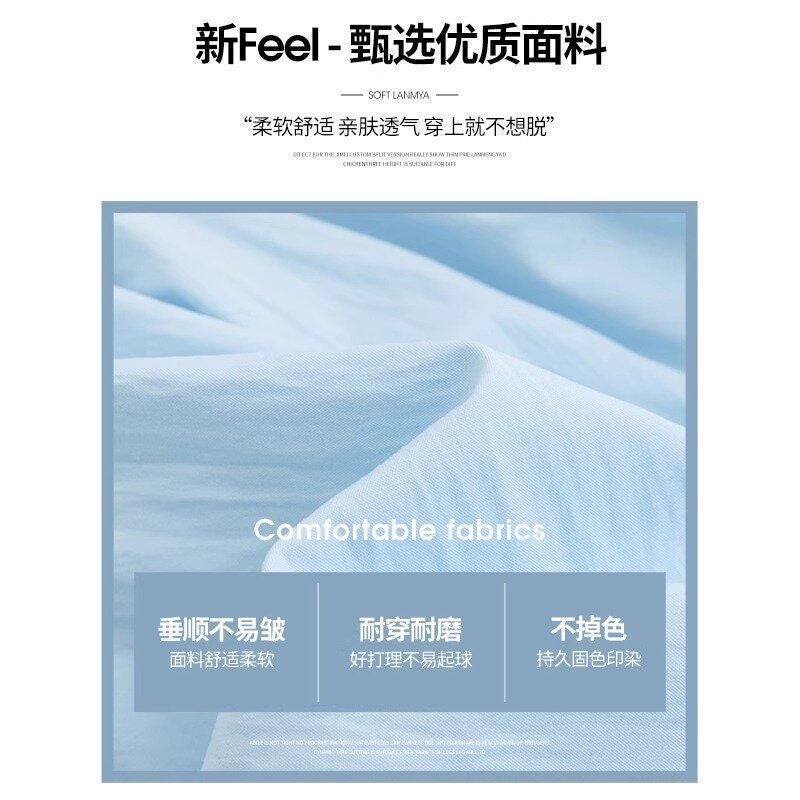 Navy Blue Ice Silk Puffy Skirt, High Waist Slim Anti-exposure Half Skirt for Women 2026 Summer - Image 3