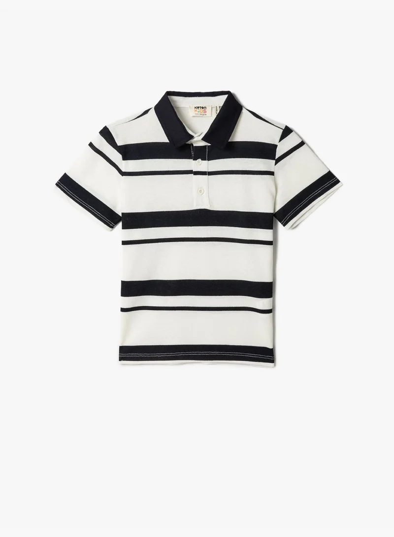 KOTON Polo Neck T-Shirt Short Sleeve Cotton