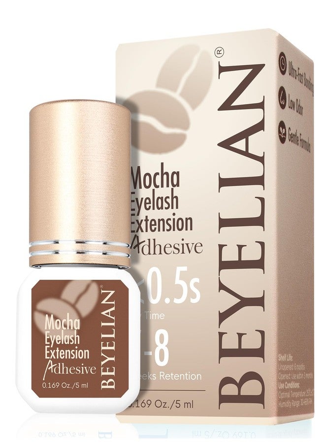 BEYELIAN Brown Eyelash Extension Glue 0.17fl.oz/5ml / 0.5 Sec Drying Time/Retention – 7-8 Weeks/Brown Adhesive/Professional Hypoallergenic Formaldehyde-Free Lash Extension Glue Supplies - Image 1