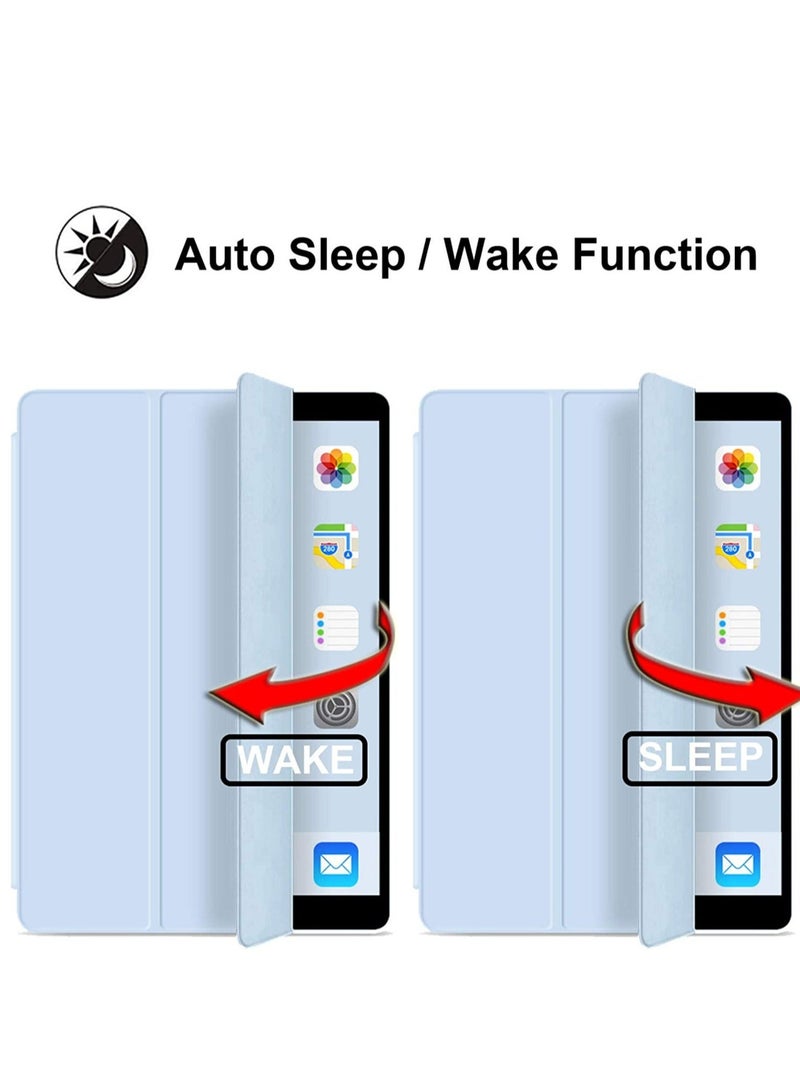 Case for New iPad Air 5th Generation (2022)/iPad Air 4th Generation (2020) 10.9 Inch, with Screen Protector and Auto Wake/Sleep Cover, White Ice Blue - Image 3