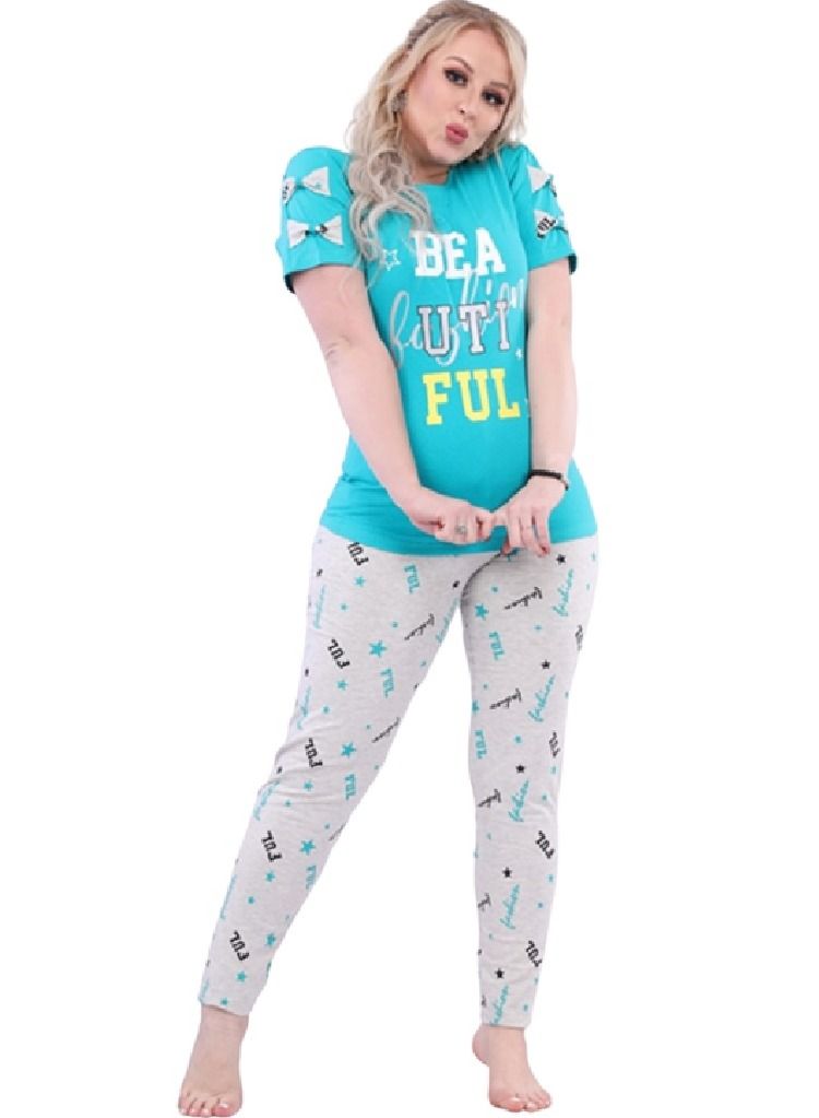 lecoo Women's summer cotton thong pajamas - half sleeves - high quality materials and a wide and elegant cut  - Image 2