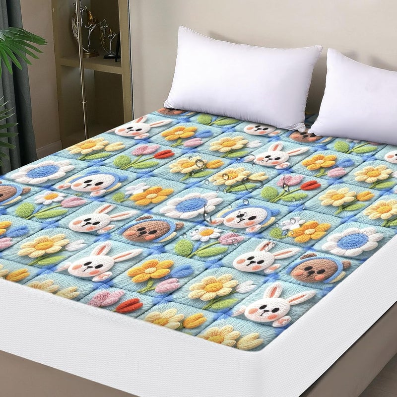 ohano 5D Effect Waterproof Mattress Protector 140 x 200 cm Fitted Sheet, Waterproof and Breathable Mattress Cover, Incontinence Pad, Moisture Protection, Fitted Sheet, for All Seasons - Image 1
