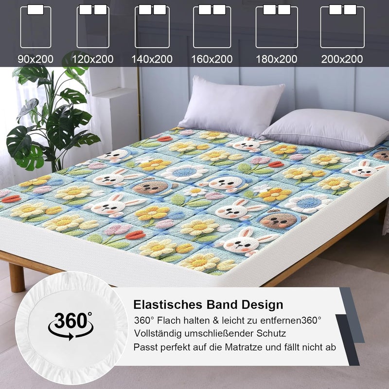 ohano 5D Effect Waterproof Mattress Protector 140 x 200 cm Fitted Sheet, Waterproof and Breathable Mattress Cover, Incontinence Pad, Moisture Protection, Fitted Sheet, for All Seasons - Image 5