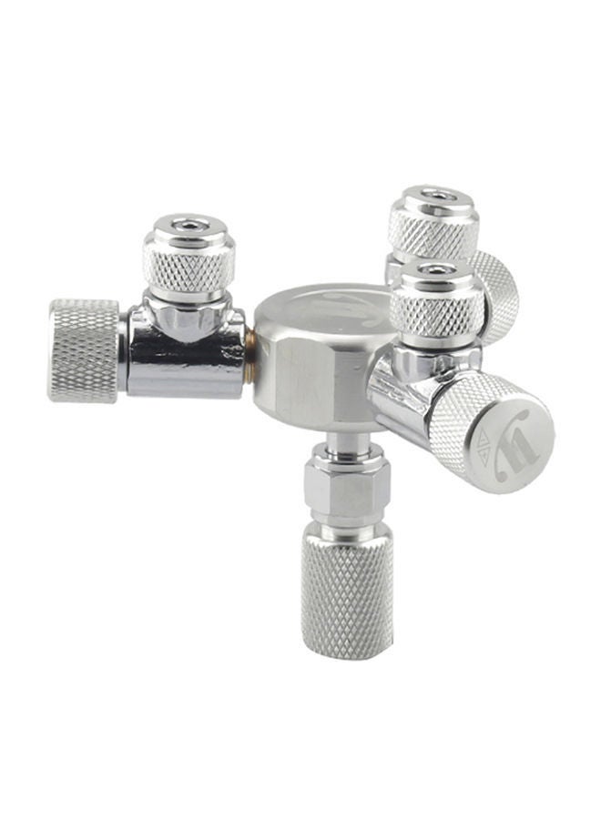 NIBEMINENT Aquarium Tank 3 Way Outlets CO2 Distributor Needle Silver