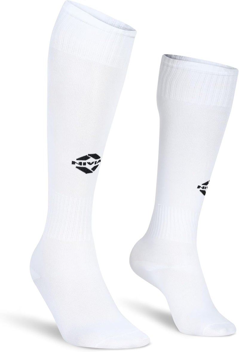 Nivia Classic Football Stockings for Men & Women, Knee Length Stockings, Football Socks, Soccer Socks, Sports Socks (Off White,Size-Large) - Image 1