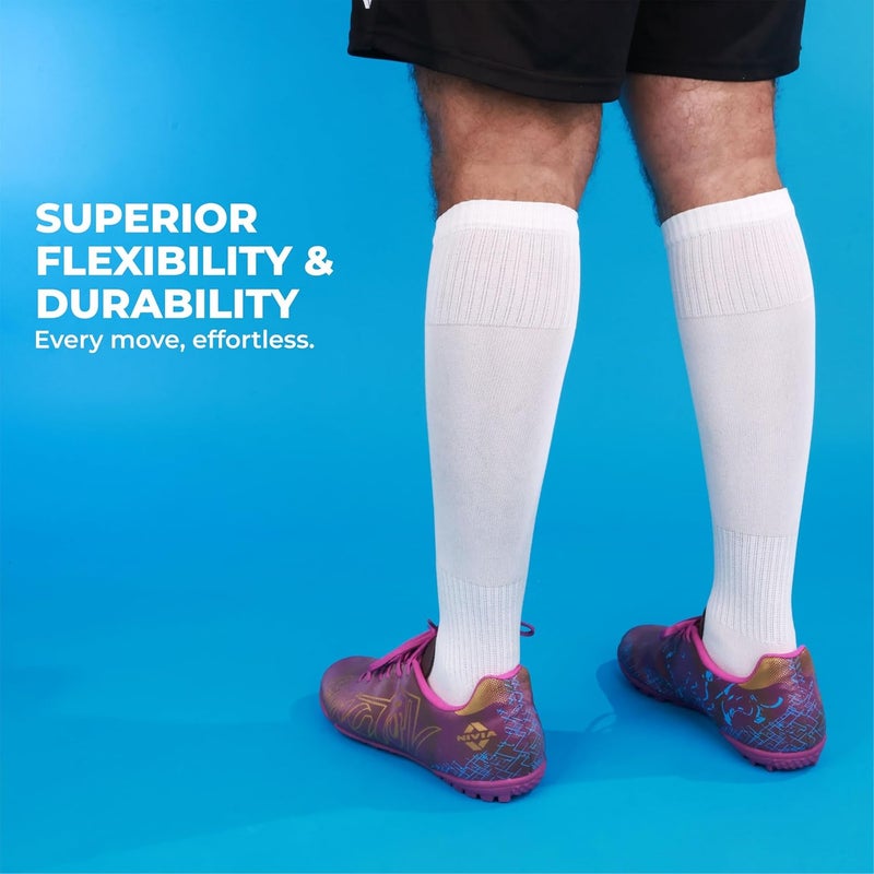Nivia Classic Football Stockings for Men & Women, Knee Length Stockings, Football Socks, Soccer Socks, Sports Socks (Off White,Size-Large) - Image 5