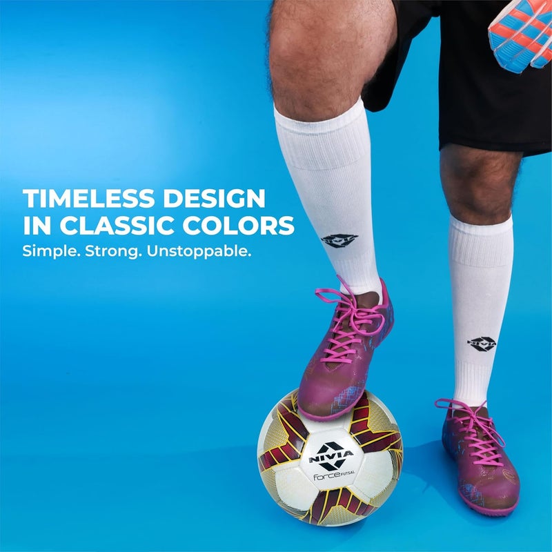Nivia Classic Football Stockings for Men & Women, Knee Length Stockings, Football Socks, Soccer Socks, Sports Socks (Off White,Size-Large) - Image 3