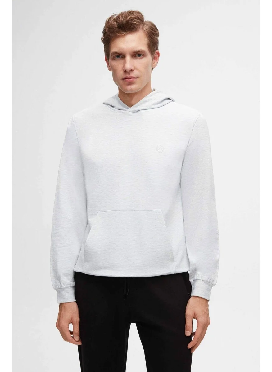 D'S DAMAT Relaxed Fit Gray Cotton Logo Printed Sweatshirt 8HCE2ORT01001