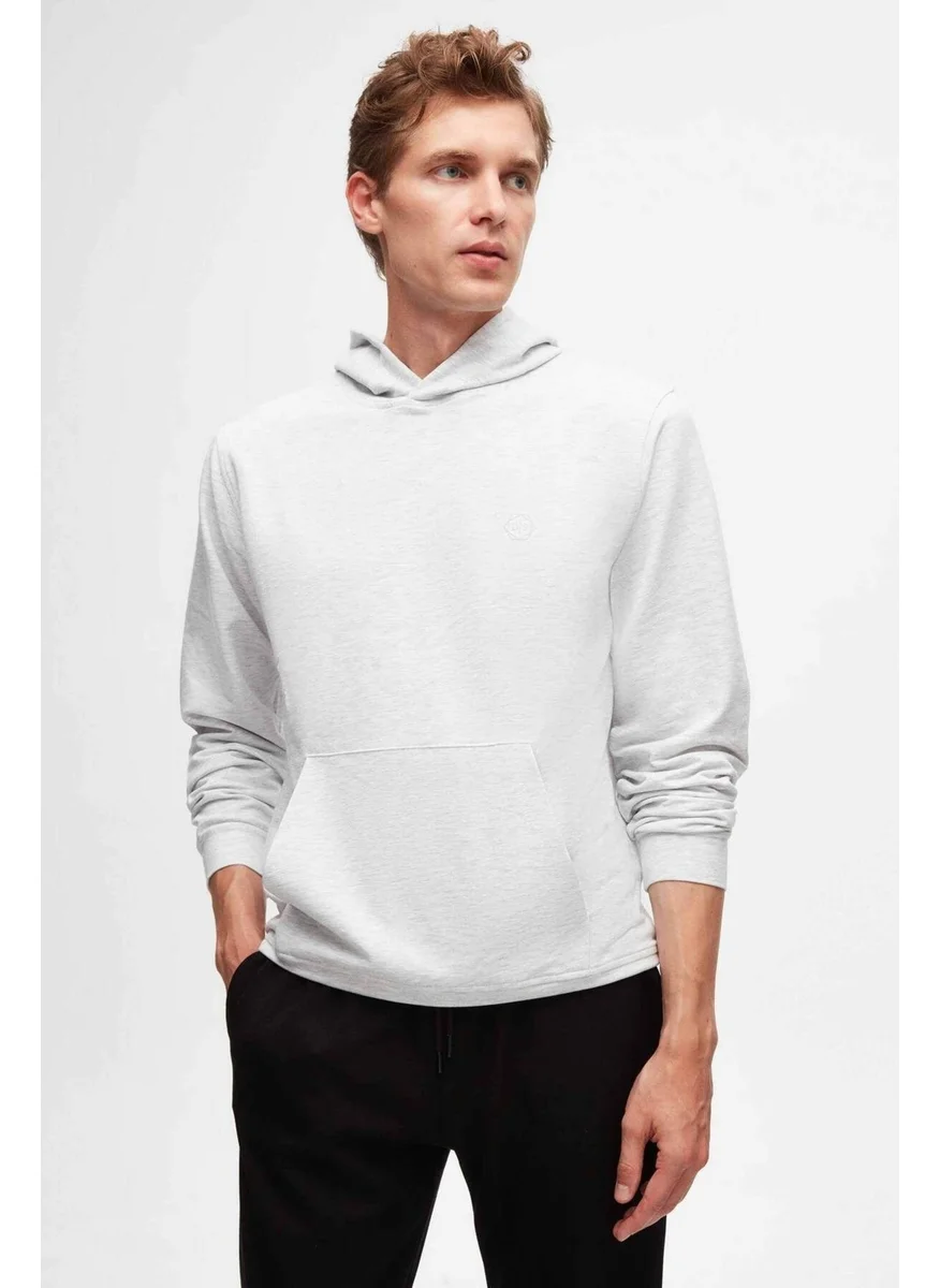 D'S DAMAT Relaxed Fit Gray Cotton Logo Printed Sweatshirt 8HCE2ORT01001
