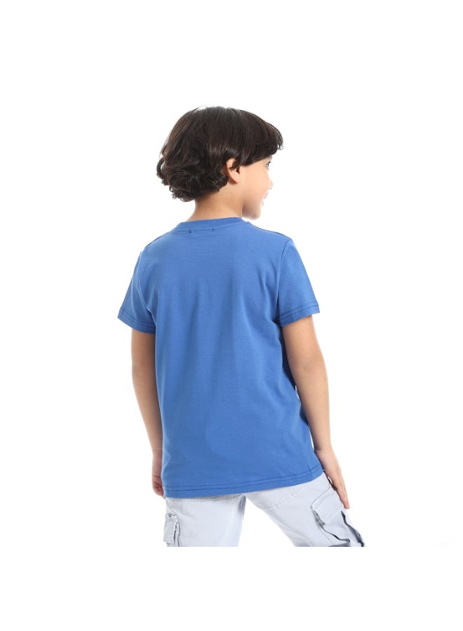Andora Round Neck Printed Short Sleeve Boy T-shirt_Blue - Image 5