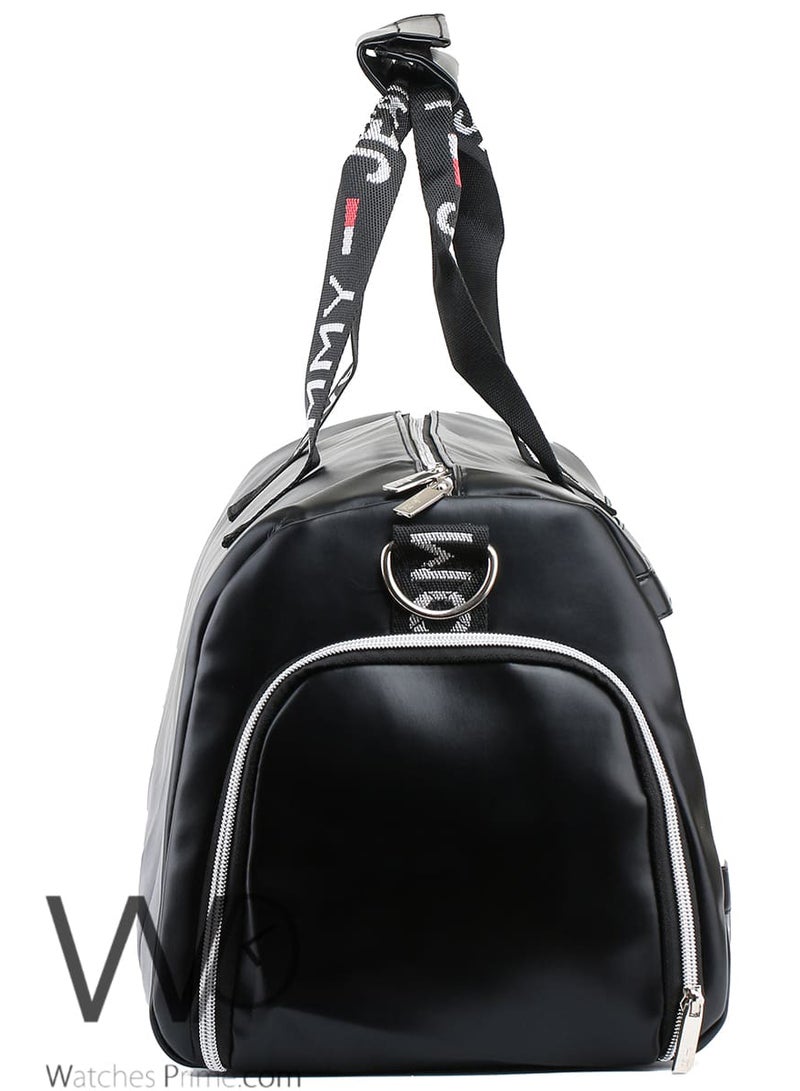 Tommy Hilfiger Sport Tommy Hilfiger Black Leather Gym Duffle Men Bag  - Image 4