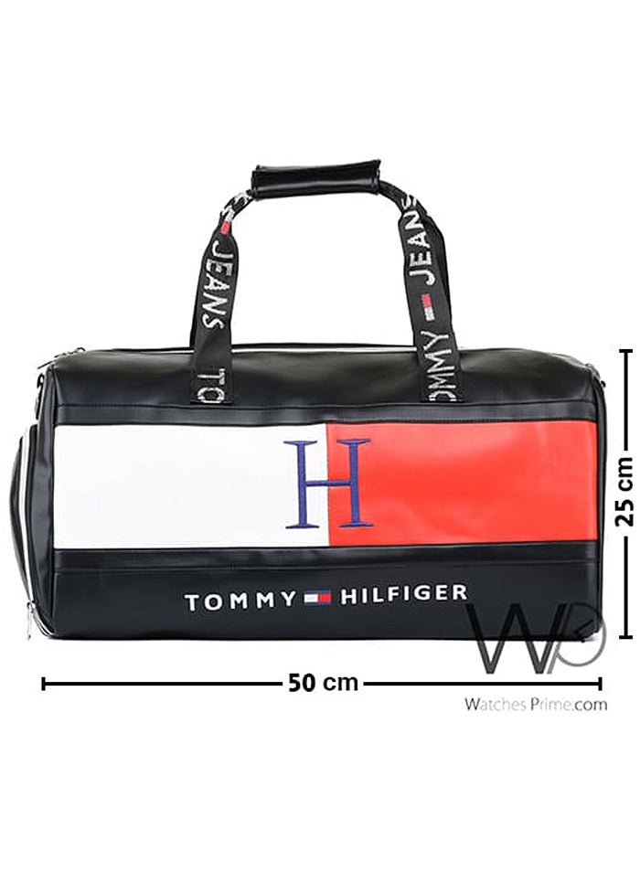 Tommy Hilfiger Sport Tommy Hilfiger Black Leather Gym Duffle Men Bag  - Image 3