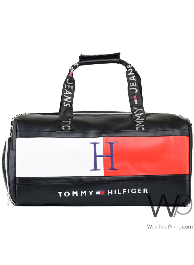 Tommy Hilfiger Sport Tommy Hilfiger Black Leather Gym Duffle Men Bag  - Image 1