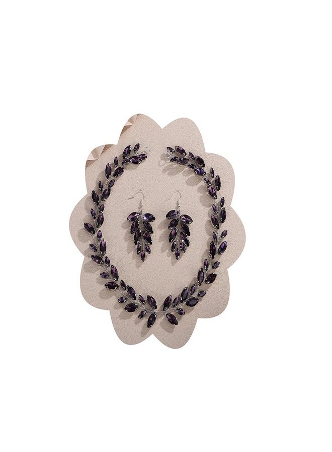 Rumtock Vintage Purple Rhinestones Beads Headband with Earrings Wedding Bridal Handmade Jewelry Set (Purple) - Image 1