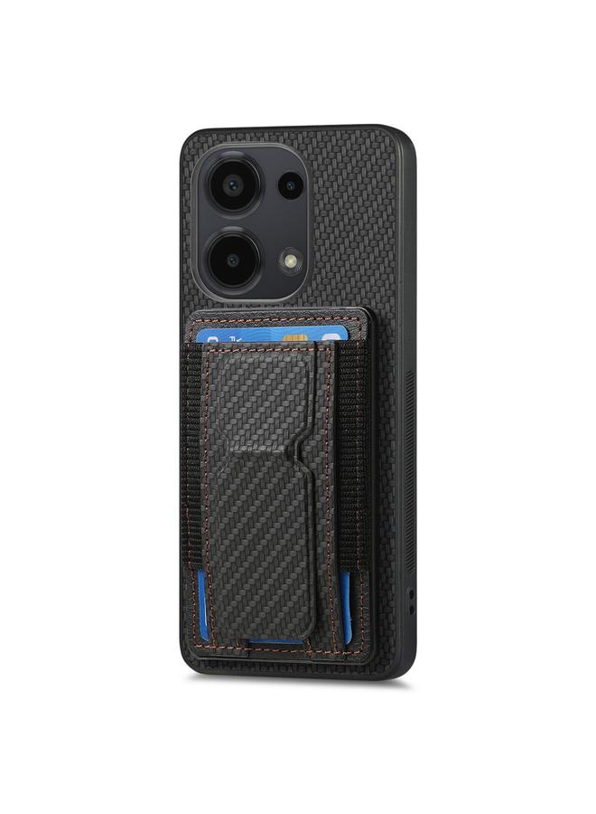 erorex Case For Xiaomi Mi 10T 5G Carbon Fiber Fold Stand Elastic Card Bag Phone Case - Image 2