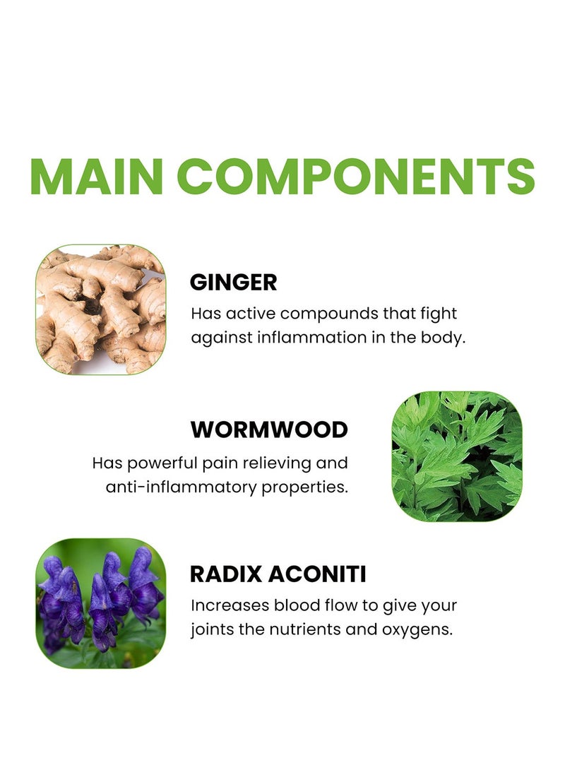 EELHOE لاصقة تسكين الآلام سريعة وطويلة الأمد لتسكين الآلام قوية وغير مزعجة وفعالة للركبة، لاصقات عشبية دافئة للركبة والظهر والرقبة والكتف 10 قطع/عبوة - Image 5