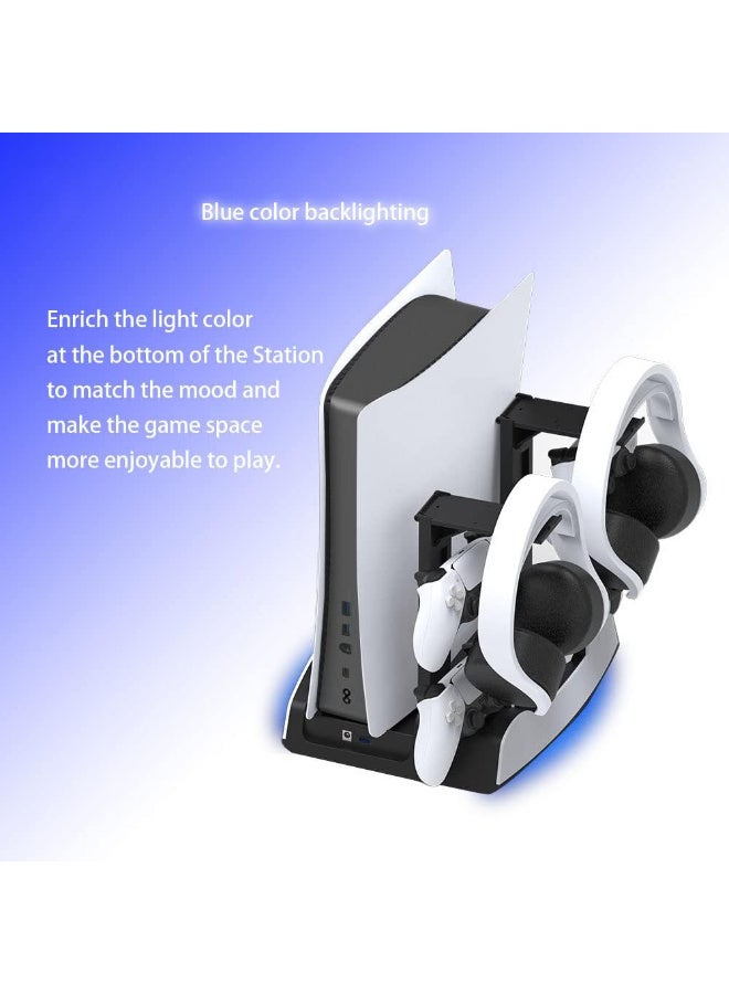 JYS-P5122 for PS5 Game Console Multifunctional Cooling Fan Base Digital CD-ROM Version Cooler USB HUB Disc Storage Holder - Image 4