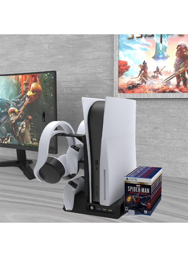 JYS-P5122 for PS5 Game Console Multifunctional Cooling Fan Base Digital CD-ROM Version Cooler USB HUB Disc Storage Holder - Image 3