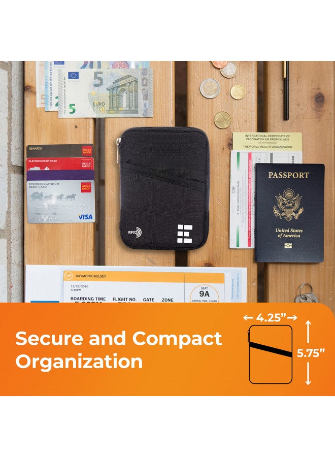 Zero Grid Travel Wallet & Family Passport Holder w/RFID Blocking - Document Organizer Case  - Image 2