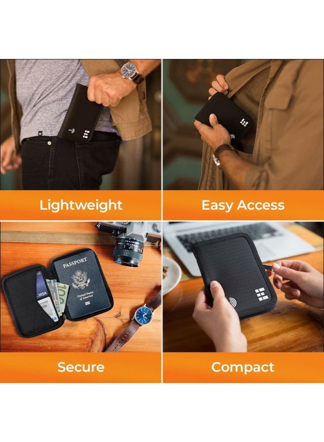 Zero Grid Travel Wallet & Family Passport Holder w/RFID Blocking - Document Organizer Case  - Image 3