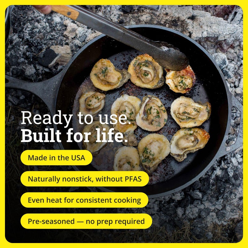 Lodge Seasoned Cast Iron Skillet - Frying Pan for the Stove, Grill or Campfire - Cooks Evenly - Features Easy-Grip Teardrop Handle - Non-Toxic, Nonstick & Long-Lasting - 15 Inches - Image 5