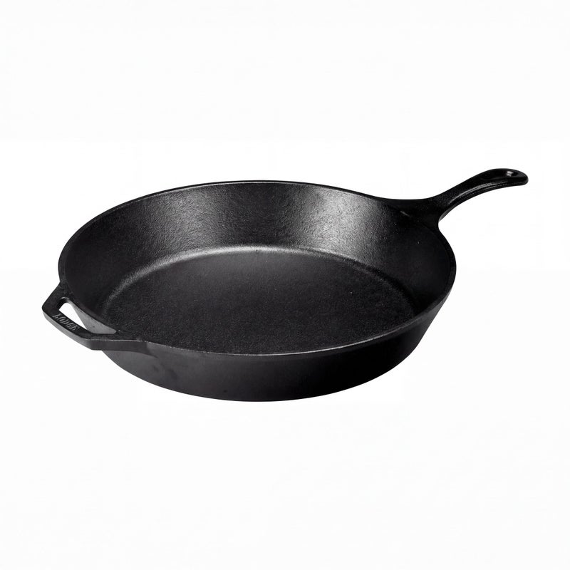 Lodge Seasoned Cast Iron Skillet - Frying Pan for the Stove, Grill or Campfire - Cooks Evenly - Features Easy-Grip Teardrop Handle - Non-Toxic, Nonstick & Long-Lasting - 15 Inches - Image 3