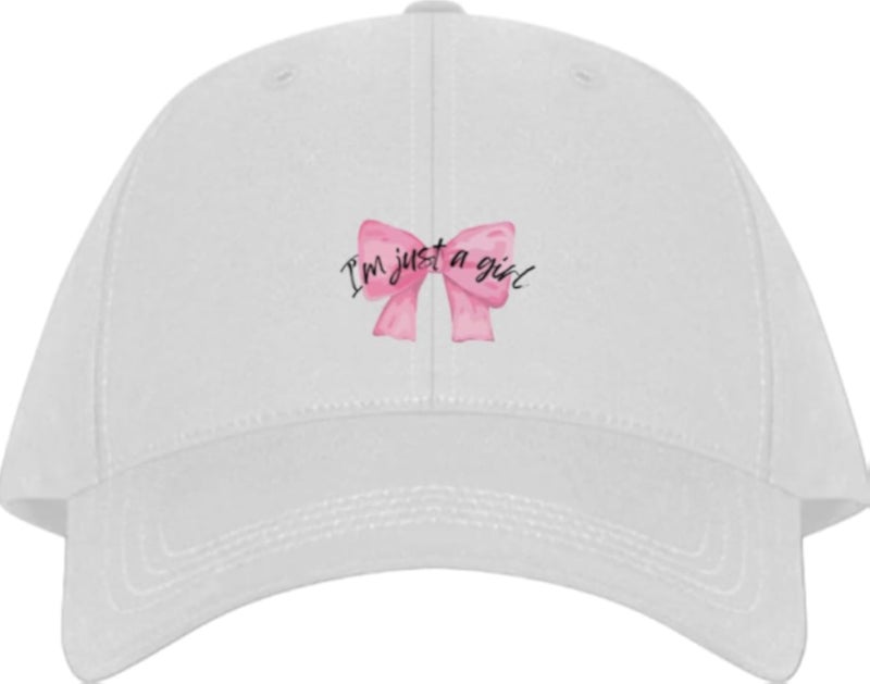 I'm just a girl Plain unisex baseball cap White