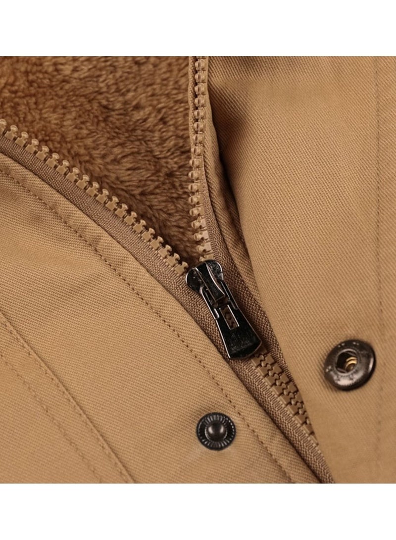 Loquat Men's Thick Embroidered Cotton Hooded Jacket - Image 3