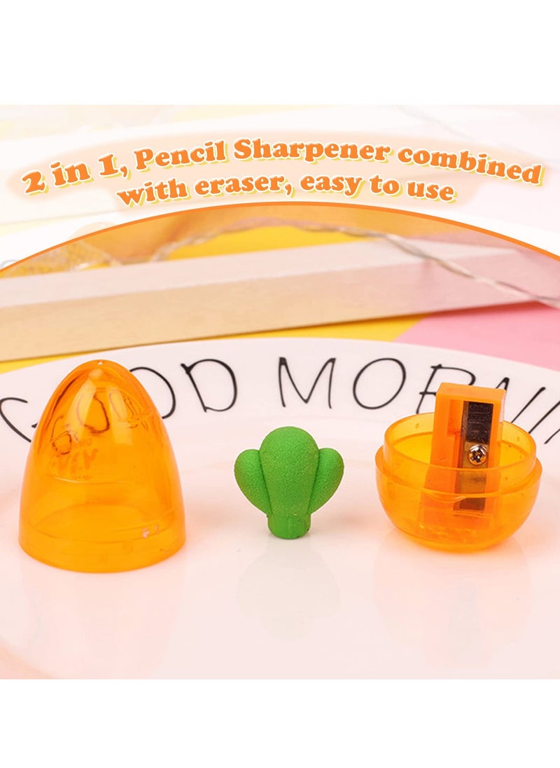 Generic Adorable Carrot-Shaped Manual Pencil Sharpeners for Kids, 4 Pack, Perfect for Standard and Jumbo Pencils, Fun Cartoon Design for School Supplies  - Image 4