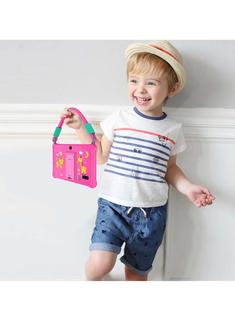 PRITOM 7 inch Android Tablet for Kids, WiFi Kids Tablet, 2GB+2GB RAM 32GB ROM Quad-Core Toddler Tablet with Shockproof Case, Bluetooth, WiFi, Parental Control, Dual Camera, Educational Games (Pink) - Image 2