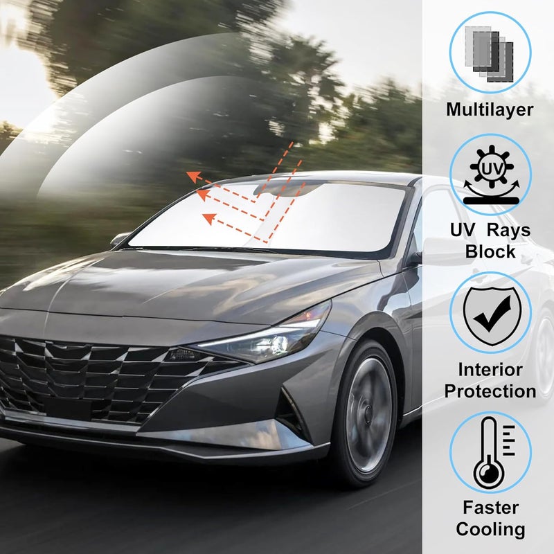 LHFLIVE Custom Fit Windshield Sun Shade for Hyundai Elantra - Image 2