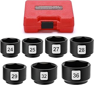 Mayouko Mayouko 7 Pieces 3/8" Drive Low Profile Oil Filter Wrench Socket Set, Oil Filter Cap Remove and Install Tool Kit, 24mm,  - Image 1