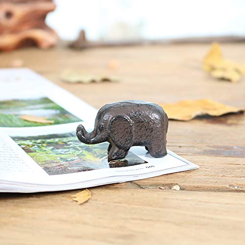 canjoyn Cast Iron Paperweight Garden Home Office Desk Decor Collection Animal Figurine (Elephant) - Image 3