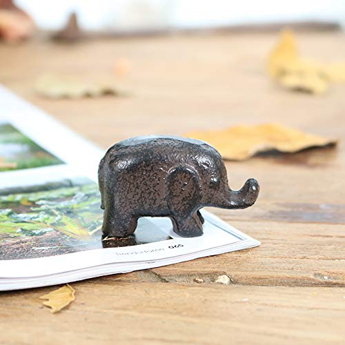 canjoyn Cast Iron Paperweight Garden Home Office Desk Decor Collection Animal Figurine (Elephant) - Image 2
