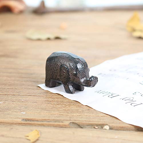 canjoyn Cast Iron Paperweight Garden Home Office Desk Decor Collection Animal Figurine (Elephant) - Image 4